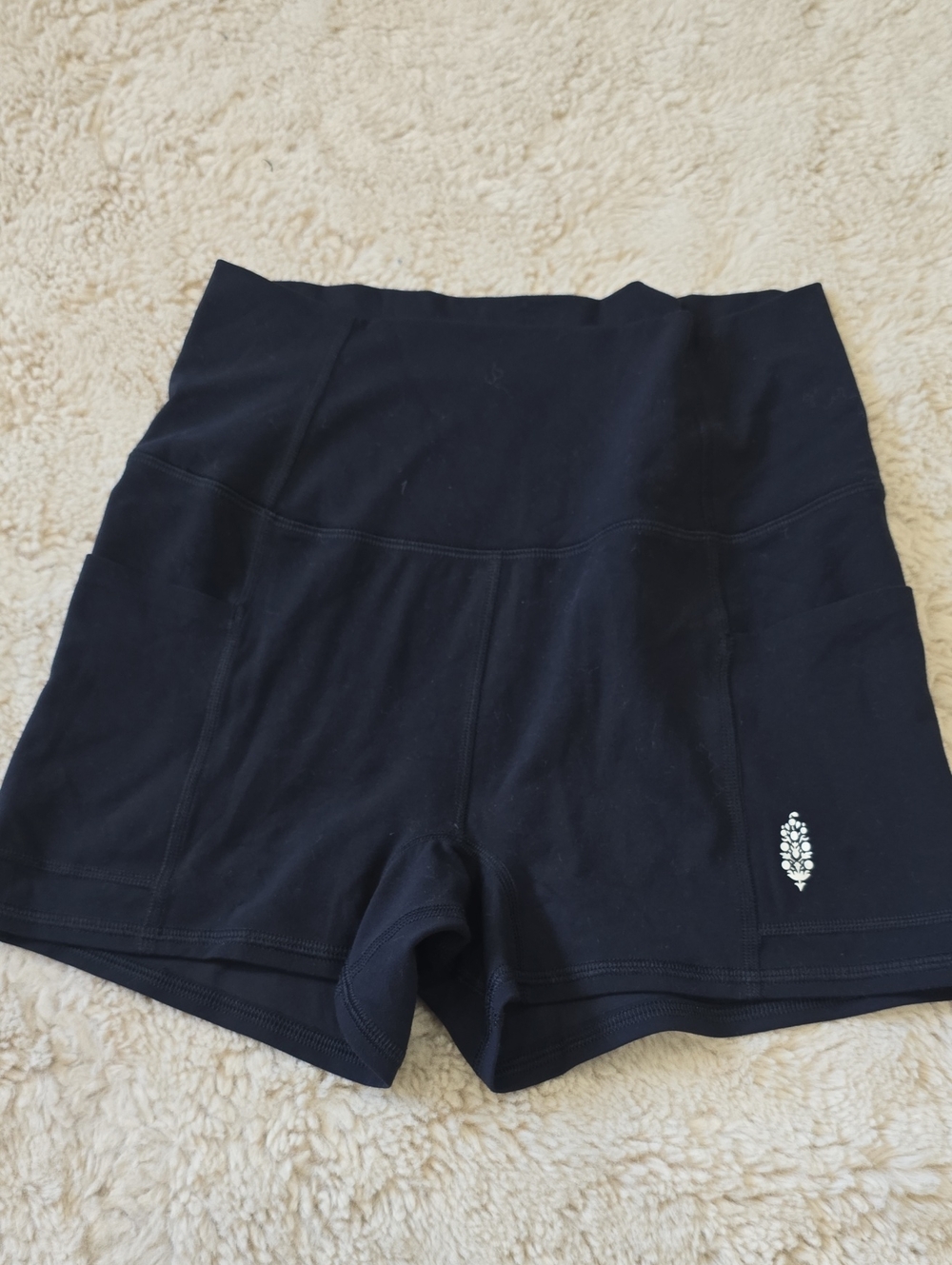 Free People High-Waist Black Athletic Bike Shorts
